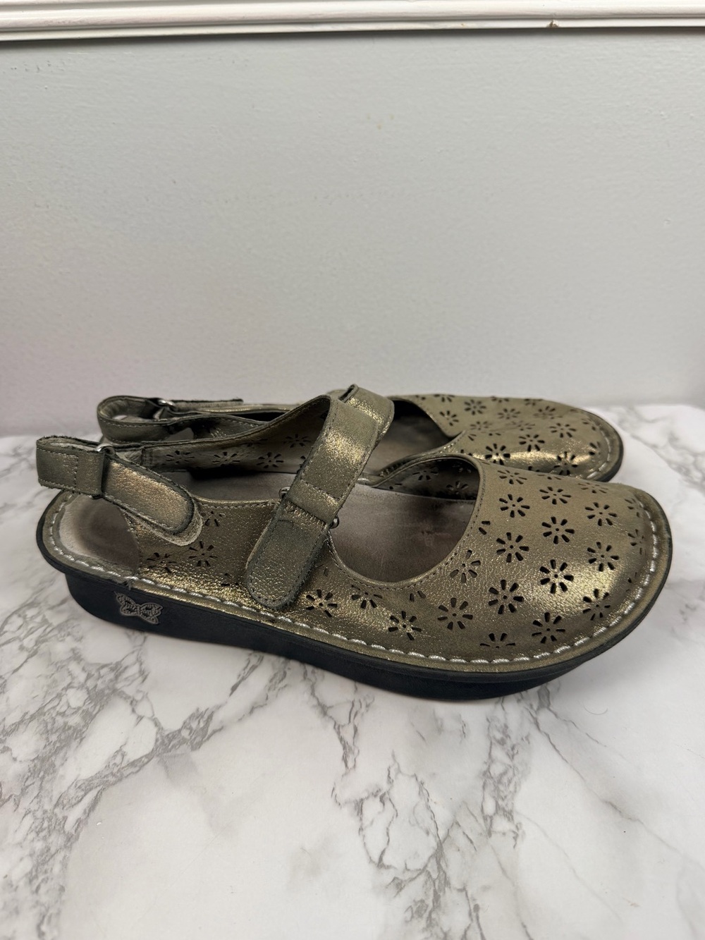 Alegria Jemma Pewter Easy Mary Jane Platform Sandal Size EU 37 US 7